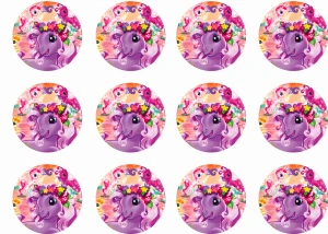Opłatek na Mufinki KUCYKI PONY śr. 6cm