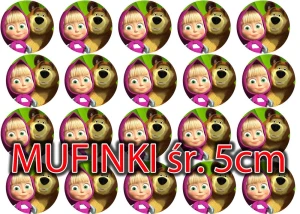 Opłatek na muffinki MASZA I NIEDŹWIEDŹ