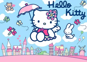 Opłatek na tort HELLO KITTY 1048