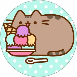 Opłatek na tort Kot PUSHEEN z lodami