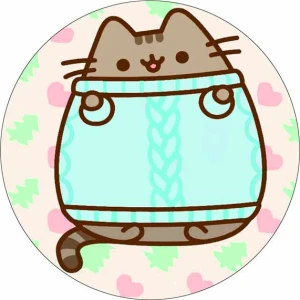 Opłatek na tort Kot PUSHEEN sweterek