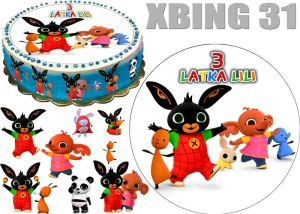Opłatek na tort KRÓLICZEK BING + 10 POSTACI + DEDYKACJA XBING 31