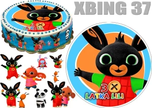 Opłatek na tort KRÓLICZEK BING + 10 POSTACI + DEDYKACJA XBING 37