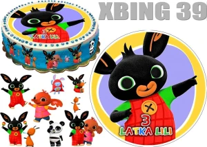Opłatek na tort KRÓLICZEK BING + 10 POSTACI + DEDYKACJA XBING 39