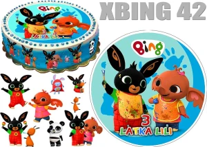 Opłatek na tort KRÓLICZEK BING + 10 POSTACI + DEDYKACJA XBING 42