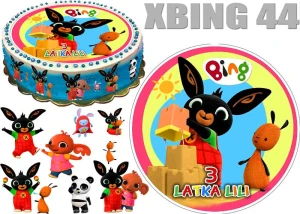 Opłatek na tort KRÓLICZEK BING + 10 POSTACI + DEDYKACJA XBING 44