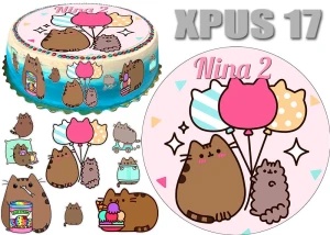 Opłatek na tort Kot PUSHEEN + 9 postaci + dedykacja XPUS17