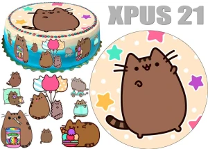 Opłatek na tort Kot PUSHEEN + 9 postaci + dedykacja XPUS21