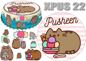 Opłatek na tort Kot PUSHEEN + 9 postaci + dedykacja XPUS22