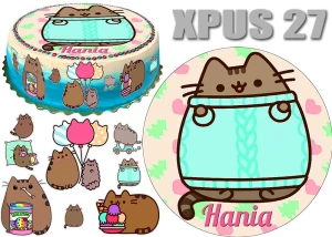 Opłatek na tort Kot PUSHEEN + 9 postaci + dedykacja XPUS27