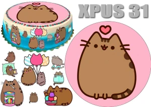 Opłatek na tort Kot PUSHEEN + 9 postaci + dedykacja XPUS31
