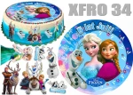 Opłatek na górę i bok tortu FROZEN Kraina lodu + 11 postaci + dedykacja XFRO34