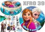 Opłatek na górę i bok tortu FROZEN Kraina lodu + 11 postaci + dedykacja XFRO39
