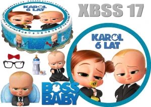 Opłatek na górę i bok tortu BABY BOSS Dzieciak Rządzi + 5 el. + napis (17)