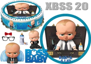Opłatek na górę i bok tortu BABY BOSS Dzieciak Rządzi + 5 el. + napis (20)