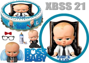 Opłatek na górę i bok tortu BABY BOSS Dzieciak Rządzi + 5 el. + napis (21)