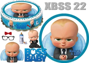 Opłatek na górę i bok tortu BABY BOSS Dzieciak Rządzi + 5 el. + napis (22)