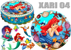Opłatek na tort MAŁA SYRENKA ARIELKA XARI 04