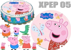 Opłatek na tort ŚWINKA PEPPA  + 8 postaci XPEP 05