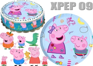 Opłatek na tort ŚWINKA PEPPA  + 8 postaci XPEP 09