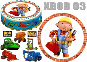Opłatek na górę i bok tortu BOB BUDOWNICZY XBOB 03