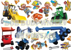Opłatek na bok tortu BOB BUDOWNICZY 12 postaci