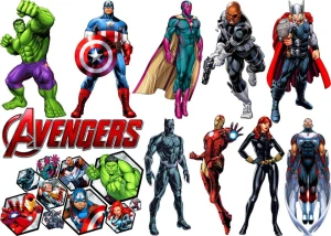 AVENGERS 10 postacie + 2 loga