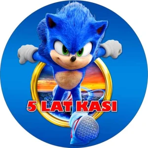 Opłatek na tort SONIC  + napis (15)