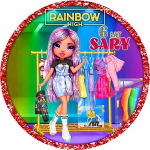 opłatek na tort laleczki RAINBOW HIGH 01