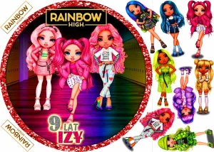opłatek na tort laleczki RAINBOW HIGH + 8 postaci 04