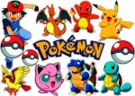 Opłatkowy zestaw na góre i bok tortu POKEMONY POSTACIE
