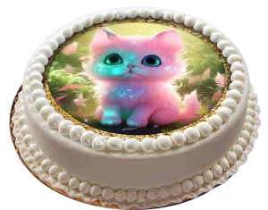 opłatek na tort UROCZE KOTKI okrąg 20cm