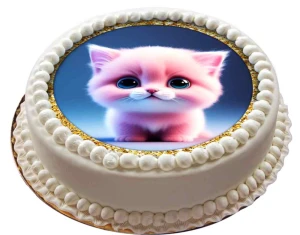 opłatek na tort UROCZE KOTKI okrąg 20cm 2