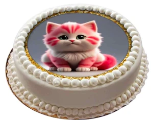 opłatek na tort UROCZE KOTKI okrąg 20cm 6