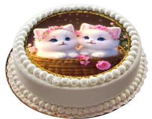 opłatek na tort UROCZE KOTKI okrąg 20cm 13