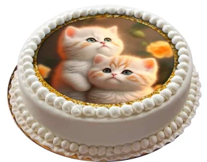 opłatek na tort UROCZE KOTKI okrąg 20cm 14