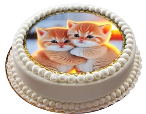 opłatek na tort UROCZE KOTKI okrąg 20cm 17