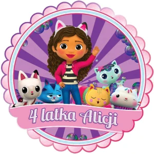 opłatek na tort KOCI DOMEK GABI + Twój napis 16