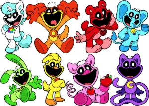 zestaw opłatkowy na bok tortu SMILING CRITTERS CatNAP 8 postaci