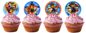 opłatki na Muffinki PSI PATROL niebieskie śr. 5cm/20szt
