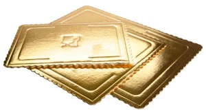 PODKŁAD TACKA pod tort, złoty prostokąt 30 x 40 cm, grubość 3 mm