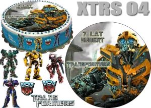 TRANSFORMERS + 4 postacie + 3 logo + dedykacja XTRS 04
