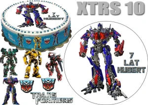 TRANSFORMERS + 4 postacie + 3 logo + dedykacja XTRS 10