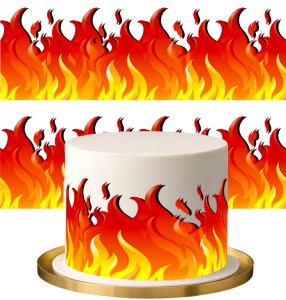 OBWÓDKI opłatkowe na bok tortu HOT WHEELS PŁOMIENIE SAMOCHODY