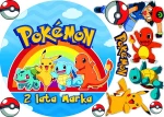Opłatek na tort POKEMONY PIKACHU - zestaw na górę i boki tortu wzór, XPOK 07