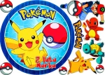 Opłatek na tort POKEMONY PIKACHU - zestaw na górę i boki tortu wzór, XPOK 05