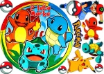 Opłatek na tort POKEMONY PIKACHU - zestaw na górę i boki tortu wzór, XPOK 03