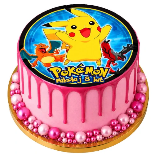 oplatek-na-tort-pokemon-pikachu-okrag-na-gore-tortu-wzor-POK08pink