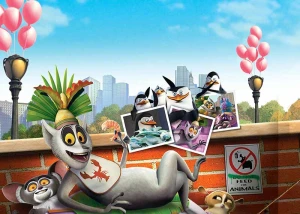 Opłatek na tort PINGWINY Z MADAGASKARU 02/64